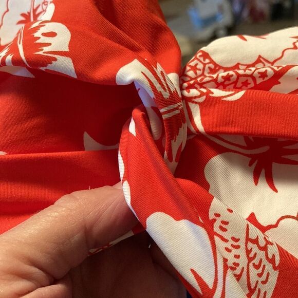 Land’s End twist front bikini top orange floral print underwire adjustable 8 - Picture 7 of 7